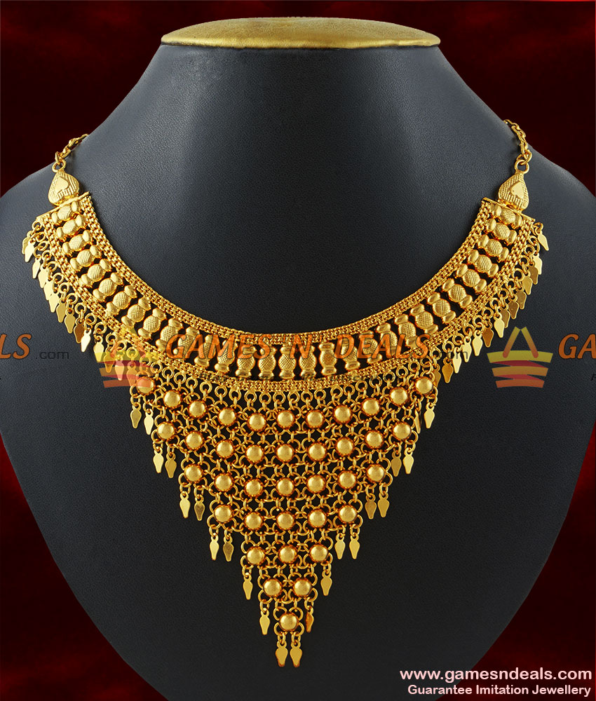 NCKN196 Gold Plated Hand Made Choker Design Arabian Design Net Necklace